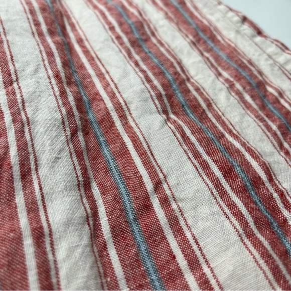 Bryn Walker Ella Red White Striped Wide Leg Cropped Linen Pant Womens Size Small - Picture 10 of 13